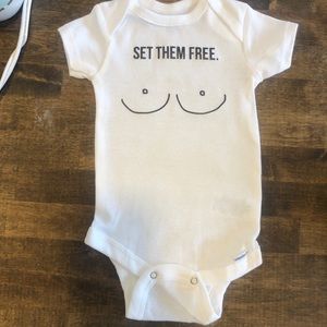 Gerber customized baby onesie “set them free”